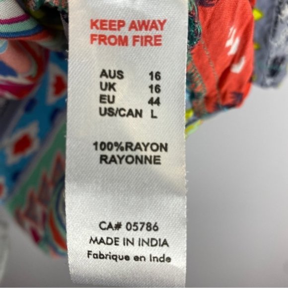 ORIENTIQUE Naturally Australian Multi Coloured Aztec Button Down - Picture 8 of 9